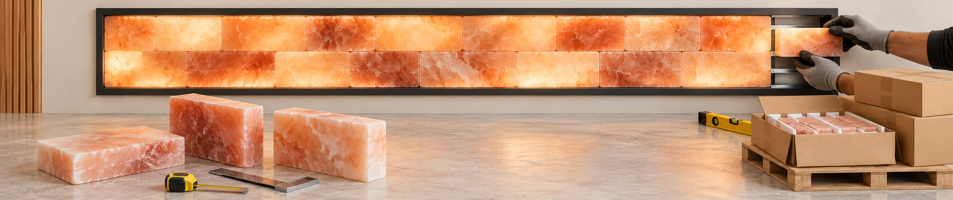 Himalayan salt bricks for walls with custom manufacturing and private labeling options for bulk buyers