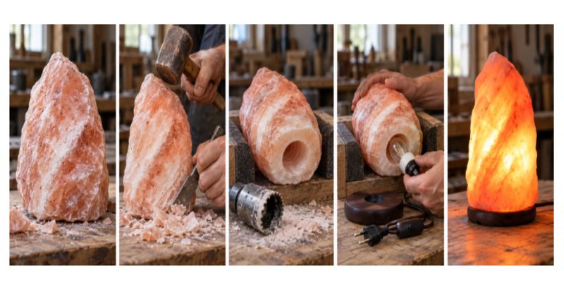 StarlineSalt Image showing the making of himalayan salt lamp.