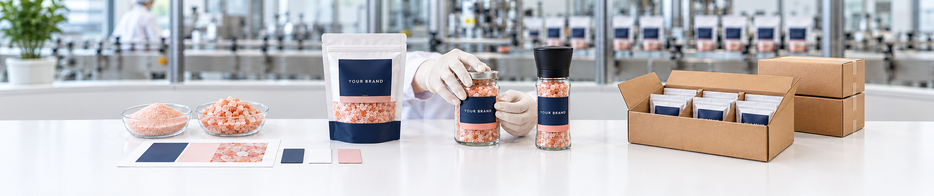 Private labeling and manufacturing services for Himalayan salt products with StarlineSalt.